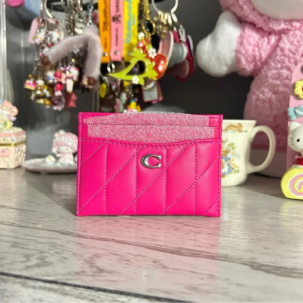Coach Essential Card Case With Pillow Quilting Pink - Picture 4 of 5